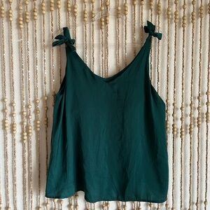 Shebird Emerald Green Workout Athletic Tennis Shoulder Tie Bra Tank Small